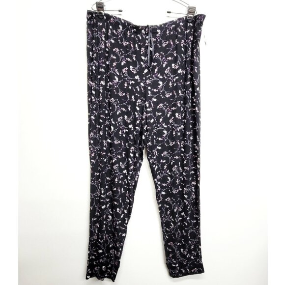 NWT Charter Club Black Floral PJ Set Long Sleeve Top Jogger Pant XXL - Picture 5 of 10